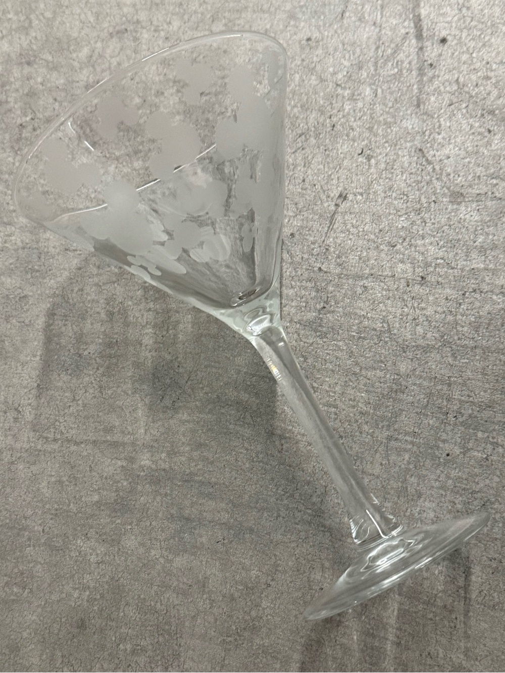 Disney Park Exclusive Martini Glass w/ Frosted Mickey Mouse Head Cocktail Etched